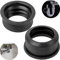 Manicotto Sifone in Gomma, 2 pz, DN 40/50, Per Tubo di Scarico DN50 HT con Ø Interno 50 mm e Tubo Sifone Esterno da 1 1/2 Ø 40 mm, Guarnizione Lavello Cucina in Gomma Attacco Ø 55 mm Profonda 25 mm