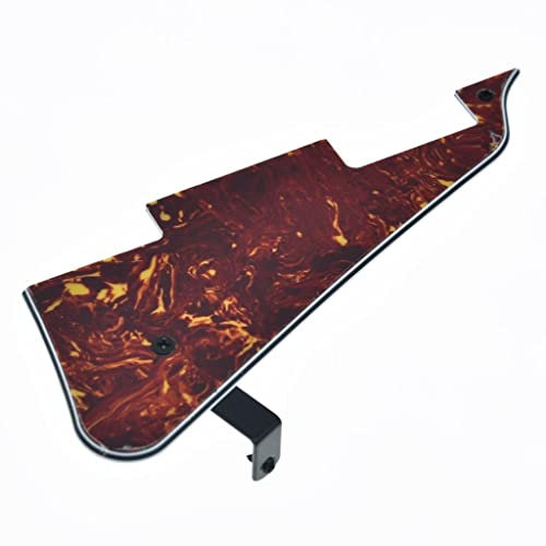 KAISH Vintage Tortoise LP Gitarren-Pickguard mit schwarzer Edelstahlhalterung und Stahlbefestigungsschrauben für USA Les Paul