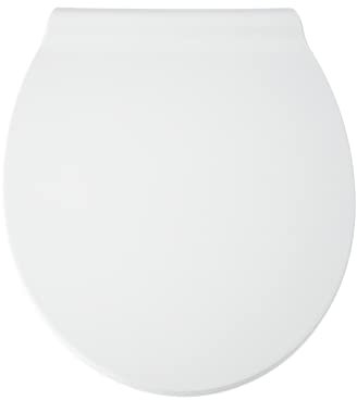 Blue Canyon Croydon Duroplastic Toilet Seat with Non-Slip Seat Bumpers & Heavy-Duty Stainless-Steel Hinges – Soft Close Toilet Seat - One Button Quick Release Toilet Seats - Universal Fixings (White)