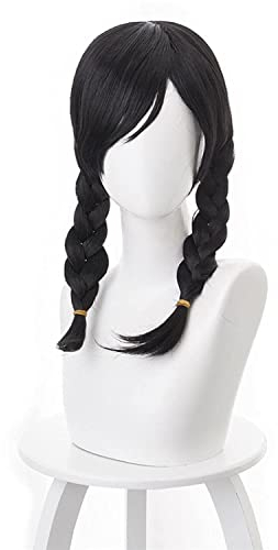 OW D.VA Cosplay Perücke Hana Song DVA Jahrestag Academy Skin Hair Wig Black Twist Braids Halloween Kostüm Requisiten Haarteil