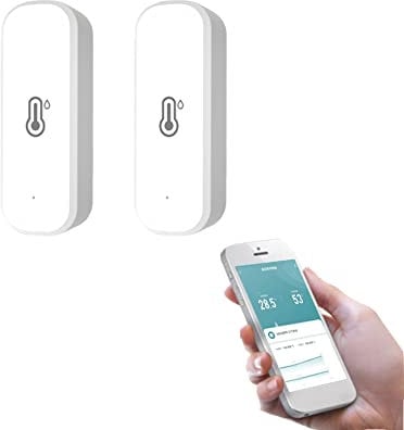 RANRAO 2 unids para Tuya para Zigbee higrómetro termómetro sensor para el hogar, WiFi temperatura humedad sensor con detector inalámbrico de humedad de temperatura inteligente