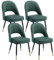 chairus 4er Set Esszimmerstühlen aus Samt für Küche Wohnzimmer Modern Armloser Bürostuhl Polsterstuhl Seitenstühle Hohler Rückenmit Metallbeinen (Grün-4)