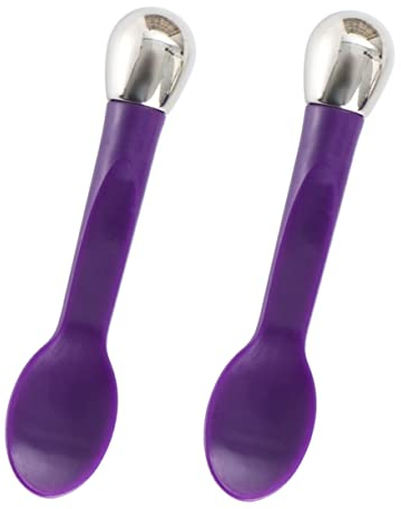 Beaupretty 2 Pz Strumento Di Massaggio Per La Cura Della Pelle Massaggiatore Antirughe Paletta Per L'importazione Di Crema Per Gli Occhi Mini Cucchiaio Per Il Trucco Doppia Testa Metallo