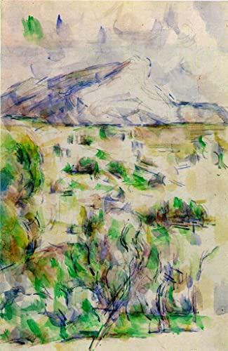 ZIMARO Leinwanddruck Und Poster Wandkunst Bild Reproduktion Mont Sainte Victoire Aus Les Lauves von Paul Cézanne für Wohnkultur 60x90cm