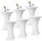 6er-Set Weiß Stretch Stehtisch Husse für Bistrotisch Ø 60-65 cm Spandex Stretch Tischdecke, Verstärkung im Fußbereich Für Hochzeit Geburtstagsfeier Bankett Stehtische und Bistrotische(60×110cm,Weiß)