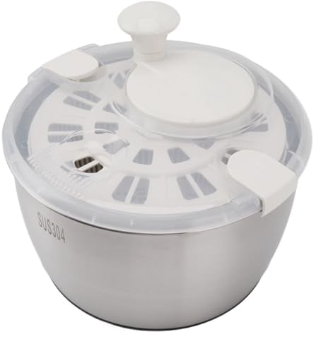 Spinner para Ensalada de Acero Inoxidable, Multifuncional, de Gran Capacidad, para Lechuga, Secador de Verduras, Lavadora de Frutas, Escurridor
