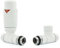 Hot Flow All White Marella 3 Modern Thermostatic Radiator Valve Straight TRV. Includes Straight TRV Body, Wheel Head & Lock Shield for Quick & Easy Temperature Control.