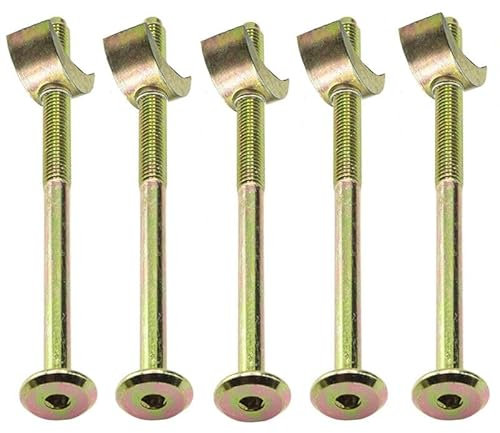 M6 Half Moon Threaded Washers with Furniture Connecting Bolts for Bunk Beds Cots (8 Bolts + 8 Nuts)