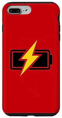 Miftees iPhone 7 Plus/8 Plus Battery Charging Case - Yellow, Lightning Theme - Heavy Duty Protection, Built-in Charger - Polycarbonate & TPU Material - Snap-On/Flip Case