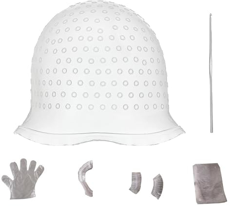 Roinaid Strähnchenhaube1PCS Stränchen Haube,Stränchen Haube SetSträhnenhaube,Weiß Wiederverwendbar Hochglanz DIY Färbung Wird Für HaarfärbeUnd Haarstylinggeräte Haarblas Und Stylinggeräte Verwendet