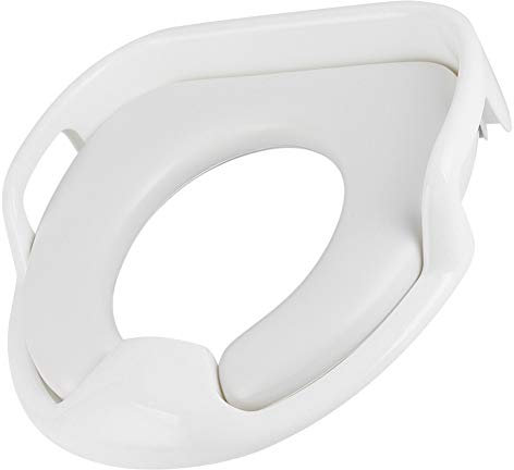 Baby Toddler Potty Training Toilet Attachment for Boys and Girls with Handles Child Kids Potty Toilet Adapter Safe Urine Guard Non Slip Rubber Fits Round Oval Toilets(White)