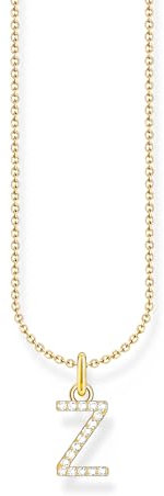 THOMAS SABO Halskette Buchstabe Z vergoldetes Silber mit Zirkonia KE2265-414-14