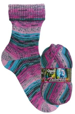 4-fädige Opal Pullover- u. Sockenwolle Zauberwald, 100g/425m, NS 2-3, 75% Schurwolle 25% Polyamid, pflegleicht 40°C, mulesingfrei, strapazierfähig und warm (11440 das magische Einhorn)