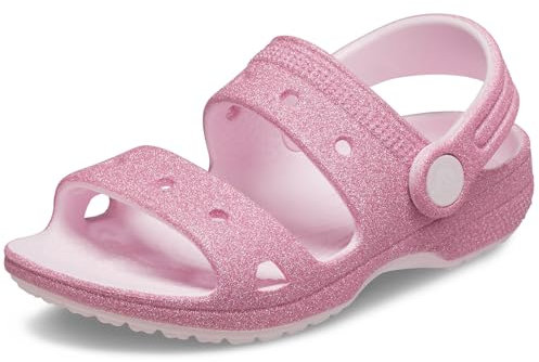 Crocs Classic Glitter Sandal T, Sandali Unisex - Bambini e Ragazzi, Pink Milk, 27/28 EU