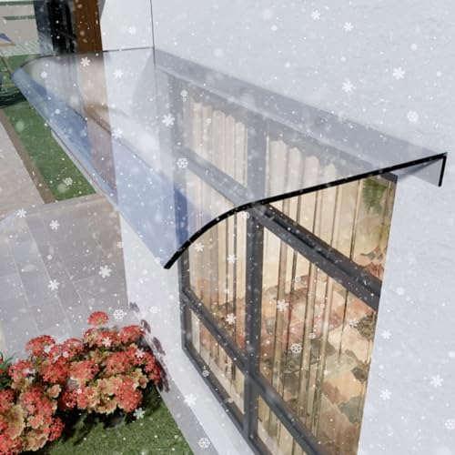 Balkon Überdachung Terrasse,Vordach für Haustür,Türvordach Haustürdach Pultvordach,Polycarbonat Transparentes,Sonnenschutz Regenschutz,UV Schutz Überhang Markise,für Türdach,Eingang,Pavillion,Geschäft