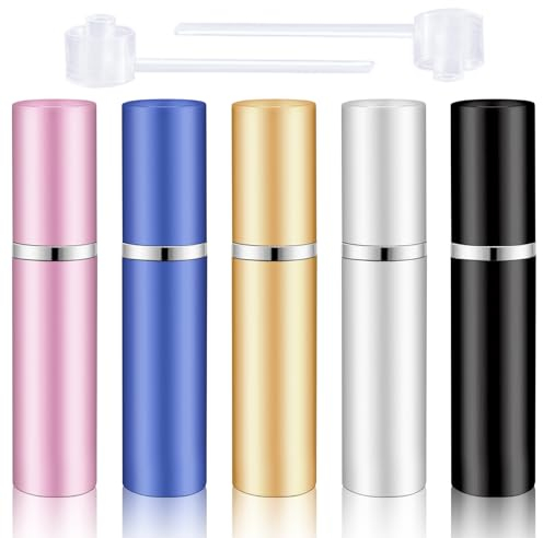Awumbuk 5 Stück Parfümzerstäuber, Portable Parfum Zerstäuber für Unterwegs 5ml Parfüm Abfüller Auslaufsicher Mini Sprühflasche Reiseduftstoff Perfume Travel Bottle