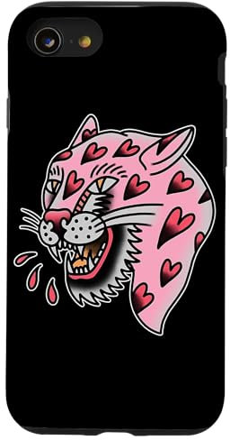 Hülle für iPhone SE (2020) / 7 / 8 Panther Pink x Heart Love Traditioneller Blitz