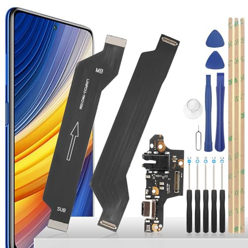 YHX-OU para Xiaomi Poco X3 Poco X3 NFC Poco X3 Pro Conexión a la Placa Base Cable Flexible de Repuesto + Herramienta