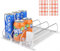Litinliv 3 Row Drinks Dispenser - Self Pushing Fridge Organizer, Automatic Can Organiser with Spring Loaded Width, for Vending Machines and Pantries