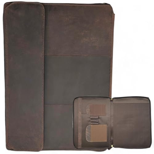 Safekeepers Ledermappe A4 mit Reißverschluss & iPad Fach - Business Organizer
