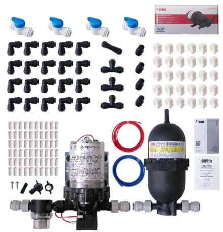 XL 2 Outlet Campervan Water System Kit - 12V 10L 30 PSI Water Pump - Fiamma/John Guest Fittings - Campervans Motorhomes Fiamma Accumulator Expansion Tank A20 Filter…