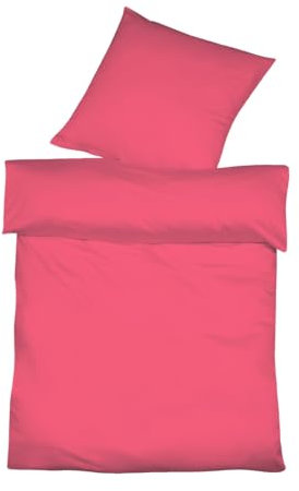 liebling Halbleinen Bettwäsche 135 x 200 + 1 x 80 x 80 cm, Farbe Watermelon, Bettbezug aus 50% Leinen & 50% Baumwolle, kühlend & atmungsaktiv, waschbar 60 Grad, Ökotex 100