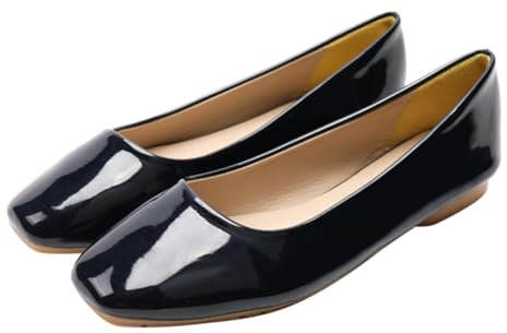 Minetom Donna Ballerine Punta Quadrata Piatto Pumps Eleganti Comode Slip-on Sera Festa Scarpe Basse A1 Blu 42 EU