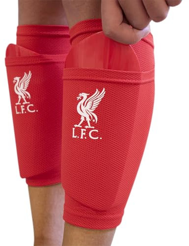 Hy-Pro Officially Licensed Liverpool F.C. Shin Pad With Sock Sleeve, Junior - Shin Guard, Breathable, Lightweight, Durable, Protective Gear, Merchandise, Great Football Gift Idea, Junior