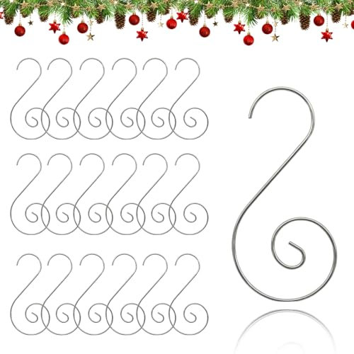 Weihnachtskugeln Haken, 100 PCS Haken für Weihnachtsbaumschmuck, Weihnachtskugel Aufhänger, Christbaumkugel Aufhänger, Haken für Weihnachtskugeln für Weihnachtsbaumdekoration (Silber)