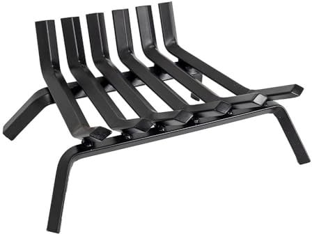 Country Living 17.5 Inch Steel Fireplace Log Grate | Heavy Duty Fire Pit Cradle | Chimney Wood Rack | Wood Stove Wrought Rack | Durable Log Holder Rack Grate | Coated Steel for Hearth Wood Burning