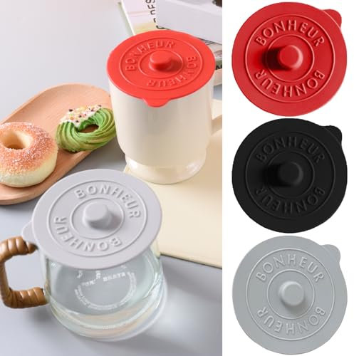 3 Pcs Silicone Lids, Silicone Cup Lids Reusable Anti Dust Silicone Lids, 10CM Silicone Stretch Lids for Home, Outdoors, Mug, Coffee, Wine Glass