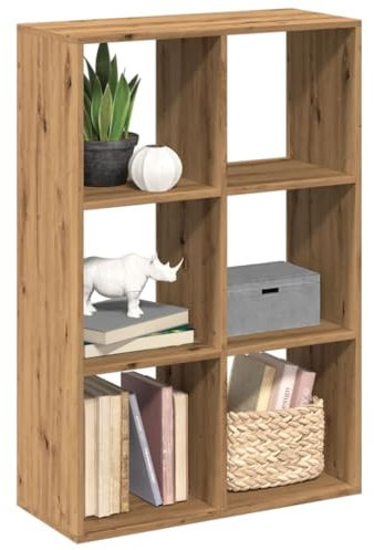 qohoio Raumteiler-Bücherregal Raumteiler Regal Bookcase BüCherregal BüCherschrank Raumteiler Artisan-Eiche 69,5x29x103,5 cm