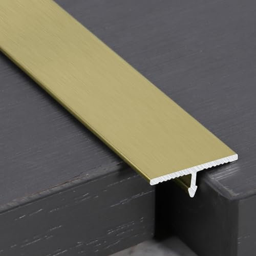 Seuil de Porte Aluminium 3 Pièces, Profile de Finition Carrelage, Jonction Plan de Travail, Barre en T Aluminium, Bande de Transition Le Sol pour Profile de Finition Carrelage, Joints de Sol(Bronze,Wi