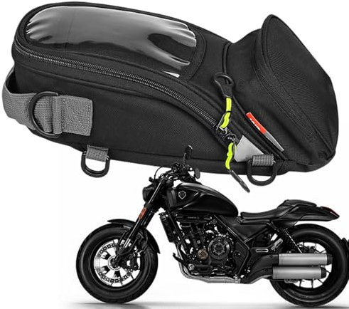 Borsa da serbatoio magnetica - Borsa portaoggetti universale per moto | Robusta borsa magnetica con design touch screen per moto impermeabili con base antiscivolo per un facile accesso e