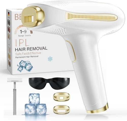 IPL Geräte Haarentfernung, 3 in 1 Dauerhafte Laser Haarentfernung mit Kühlfunktion und 25 J Max, 9 Energiestufen Epilierer Damen mit HR/SC/RA Funktion, für Gesich, Bikini, Körper, Beine, Achseln