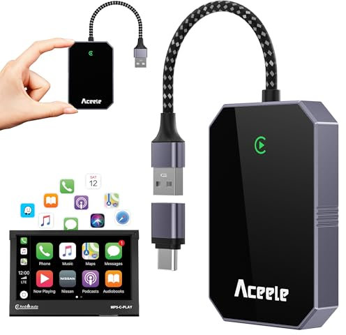 2025 Upgraded Wireless CarPlay Adapter for iPhone, Plug and Play & Fast Connection, Aluminum Frame Tempered Glass USB CarPlay Dongle Stick Compatible with Apple iOS 10+ (Android Not Supported)