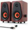 cinnkeyi Small Wooden USB Computer Speakers 2.0 with Deep Bass – USB Powered PC & Laptop Speakers for Desktop, Built-in Dual 5x5 cm Speaker Diaphragms (wooden)