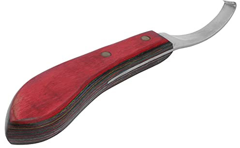 Couteau de Sabot à Droite Courbe de Couteau à Sabot Couteau Nettoyer avec Poignée en Bois pour Le Maréchal-ferrant