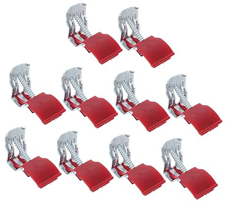 DIYEAH Clips De Montaje Para Fregadero Cocina Suministros De Alcantarillado Plástico Resistente y Acero Manganeso Rojo Oscuro Ajustables 10 Piezas Uso Prolongado