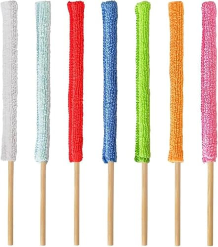 10PCS Mini Microfiber Dusters – Ultra-Thin Detail Brushes for Radiators, Vents, Blinds & Gaps – Washable Dusting Sticks for Narrow Space Cleaning