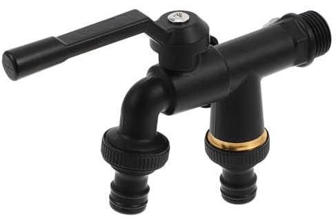 VILLCASE Robinet Rétro Robinet De Cuisine Ancien Robinets De Cuisine Robinets Spigot D'eau Extérieure Aluminium Noir