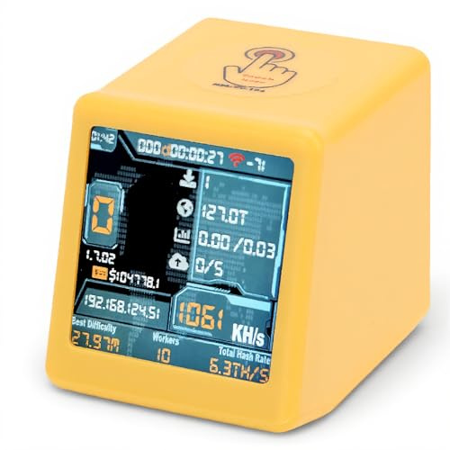 LICAEVEY Bitcoins Miner, Lotterie-Miner, WiFi Bluetooth 1060 KH/s Hashrate Desktop-Uhr mit 1,54 Zoll Smart Display, Kryptowährungs-Mining-Maschine, BTC-Mining-Maschine