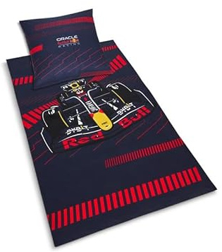 Red Bull ENERGY WEAR ORBR Bettwäsche in Navy/rot, Offizieller Fanartikel, RB19 Bezug Decke 135x200cm, Kissenhülle 50x75cm, 100% Baumwolle