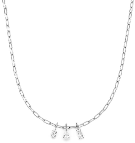 s.Oliver Damen Schmuck – Halsketten aus Edelstahl mit funkelnden Steinanhängern in verschiedenen Farben – Elegant & Zeitlos schön – Perfekte Geschenkidee