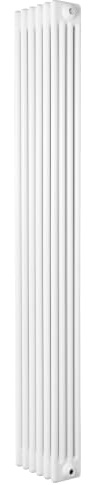 Radiateur Traditionnel à 4 Colonnes 1800 x 290 mm en Acier Carbone Blanc Chauffage Central Verticale Monté Sur Mur [Brosse de Nettoyage & Supports INCLUSES]