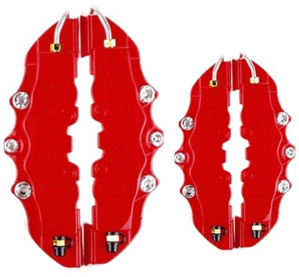 Calliper Covers 1Pair Brake Caliper Cover Car Disc Covers High Gloss And Heat Resistant 3d(Red M)