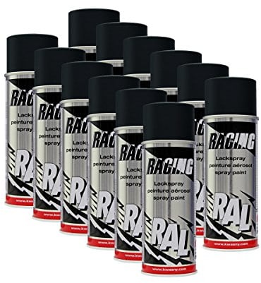 KWASNY 12x 288 145 AUTO-K RACING Lackspray RAL 9005 tiefschwarz matt 400ml