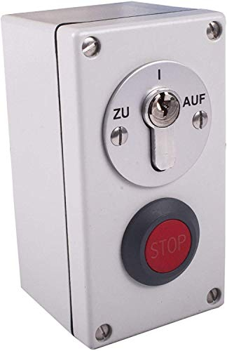 Schlüsseltaster aufputz zweiseitig tastend mit Stoppfunktion Torantriebe Garagentorantriebe Hörmann (Gleichschließend)