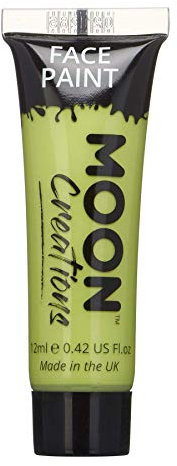 Moon Creations Tubi per pittura per viso e corpo | Pittura per il viso pronta all'uso | Cruelty Free | Pittura per il viso per bambini, adulti, Halloween e altro, Verde lime, 12ml