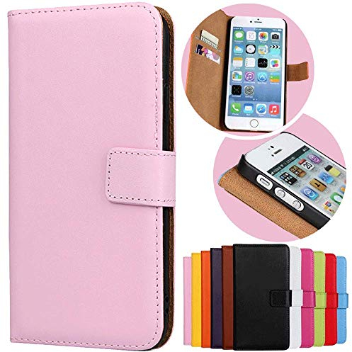 Roar Handyhülle für iPhone 4 4S Hülle Klappbar Magnetisch mit Kartenfach Klapphülle Tasche Flip Case Wallet Etui Schutzhülle, Rosa